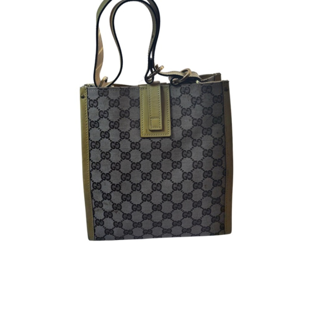 GUCCI GG Canvas Shoulder Bag Beige Yellow - Picture 3 of 12